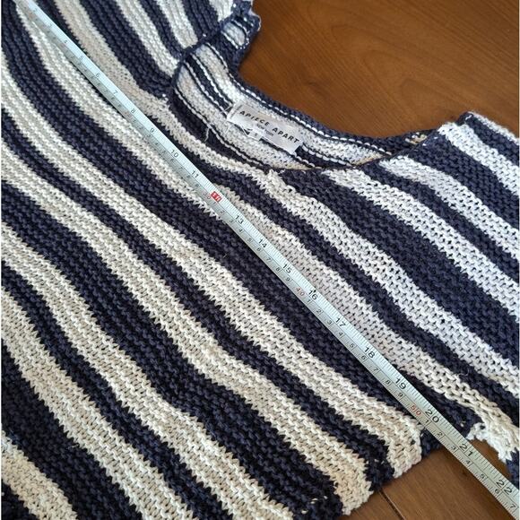 Apiece Apart Cotton/Linen Knit Striped Scoop Neck Long Sleeve Sweater, size S - Picture 5 of 8